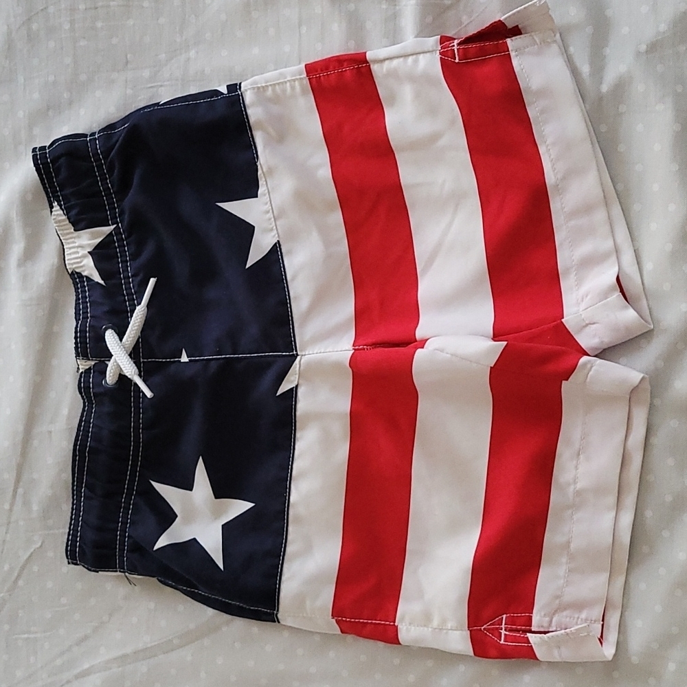 🔶️5 for $30🔶️ Boy's America Flag Swim Trunks